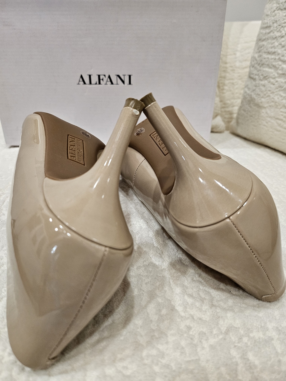 Alfani Women's Nude Patent Pointed-Toe Pumps - Picture 8 of 9